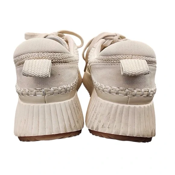 DOLCE VITA Dannis Cream Sneakers Shoes Woven Stitching 8M Casual Modern Platform - Picture 4 of 16